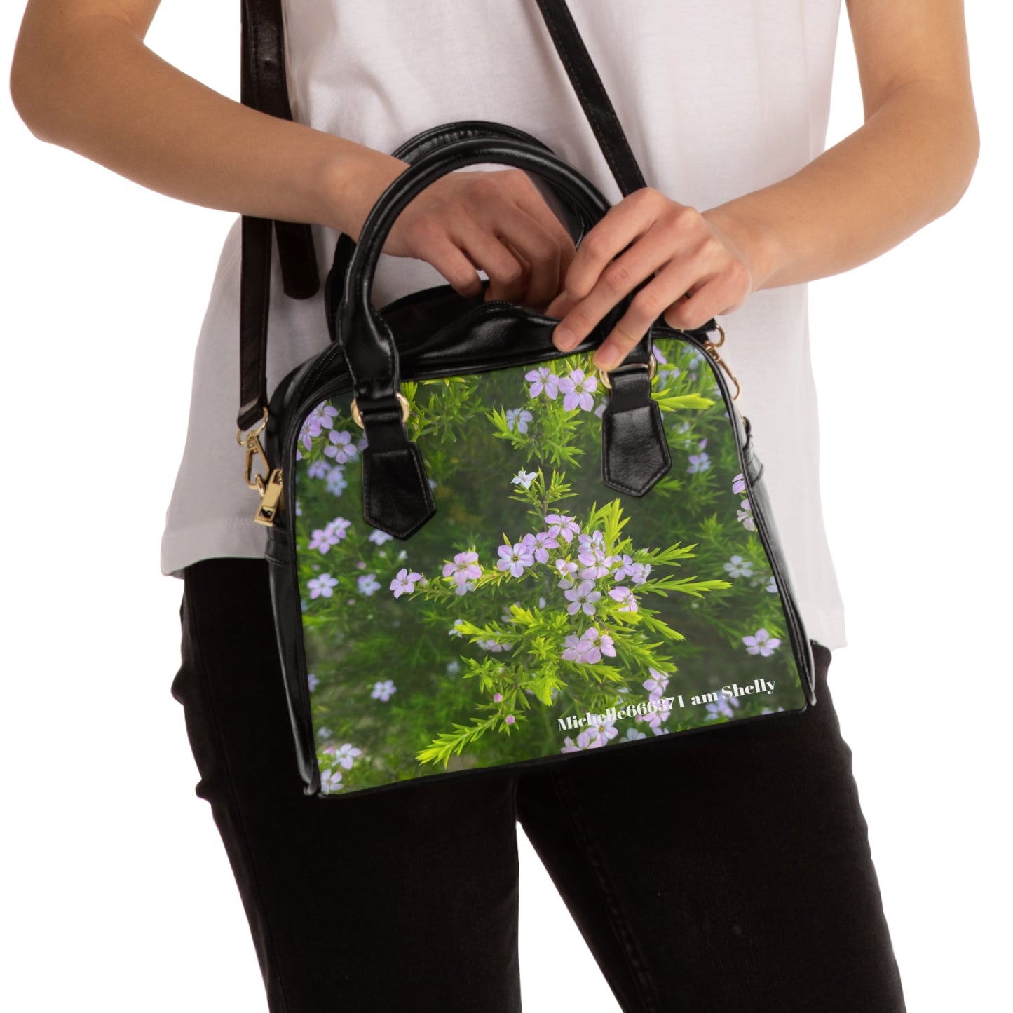Michelle66637- Nature- PU Leather Shoulder Bag 9.45’’ x 8.27’’ / Black Bags