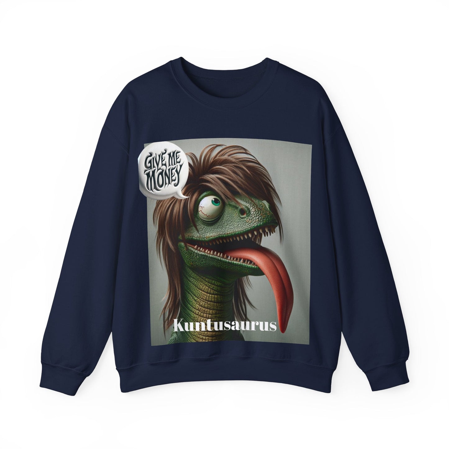 Kuntusaurus Money Unisex Heavy Blend™ Crewneck Sweatshirt S / Navy Sweatshirt