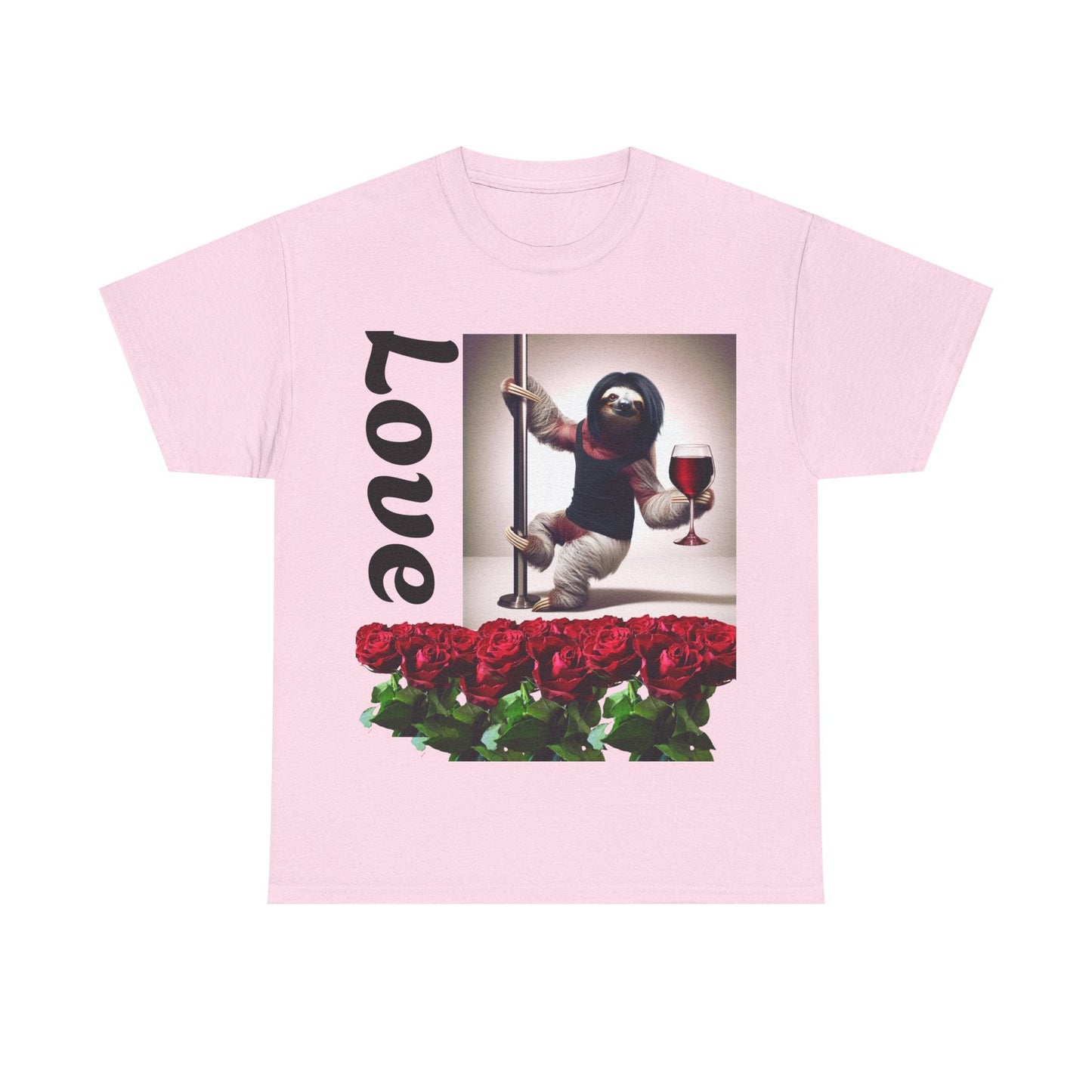 Love Sloth Heavy Cotton Tee Light Pink / S T-Shirt