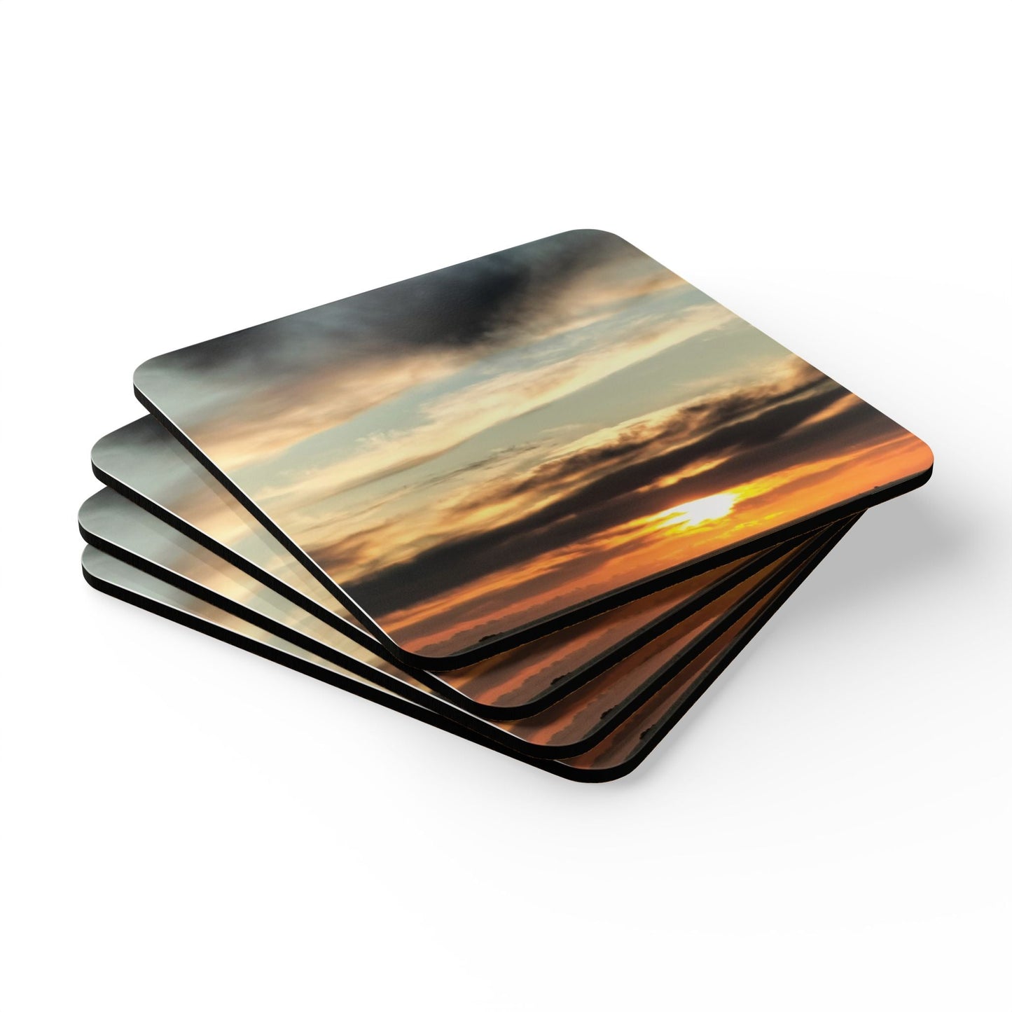 Sun - Set Corkwood Coaster 15% Off Code: Sun Home Decor