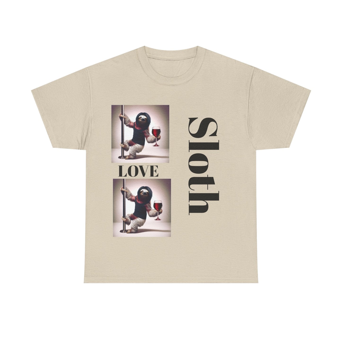 Sloth Love Heavy Cotton Tee buy any 3 get 1 free. Free Shipping within Australia Sand / L T-Shirt