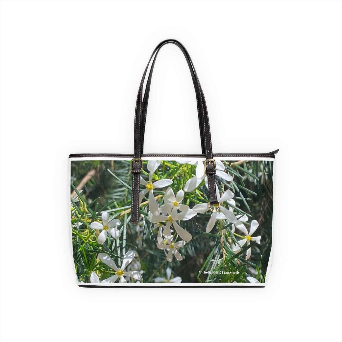 Michelle66637- Nature- PU Leather Shoulder Bag 17’’ x 11’’ / Black Bags