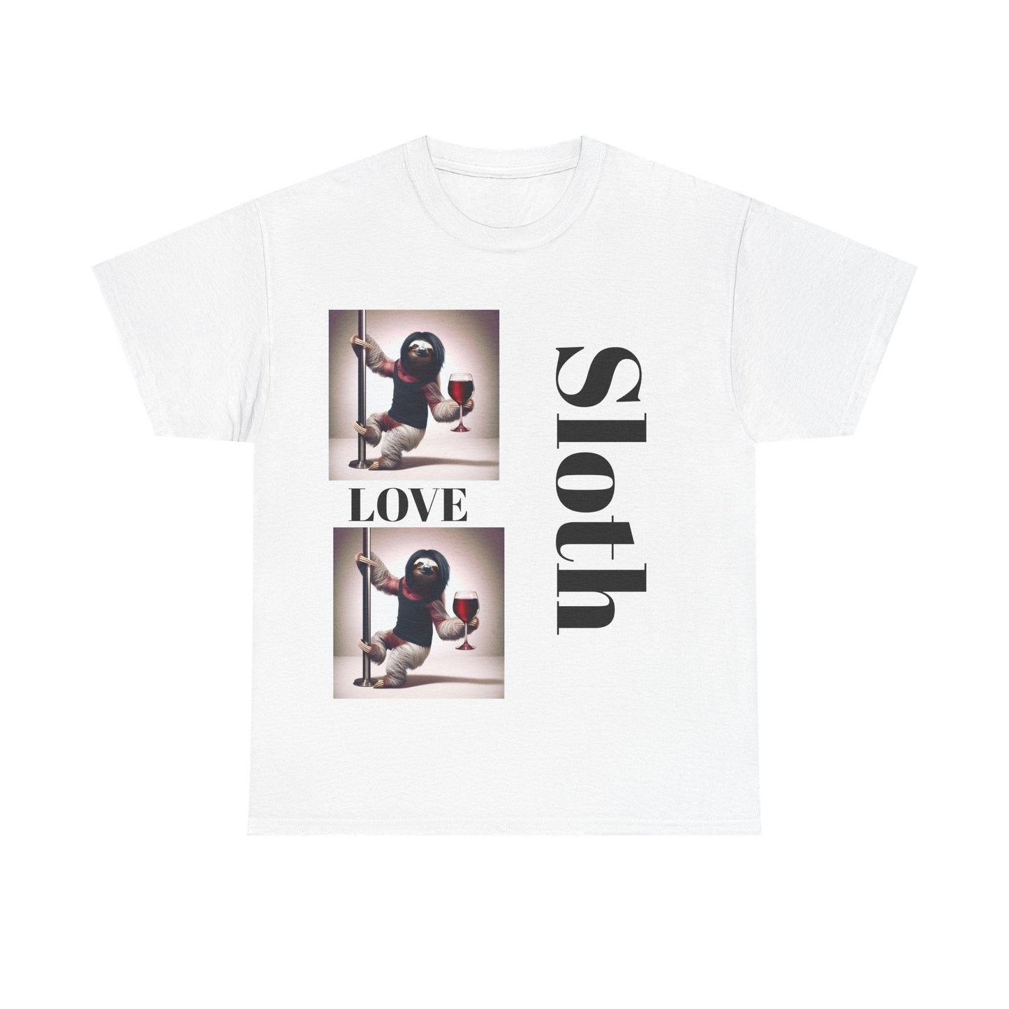 Sloth Love Heavy Cotton Tee buy any 3 get 1 free. Free Shipping within Australia White / S T-Shirt