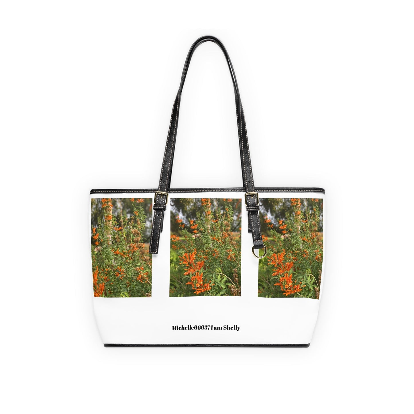 Michelle66637- Nature- PU Leather Shoulder Bag 16’’ x 10’’ / Black Bags