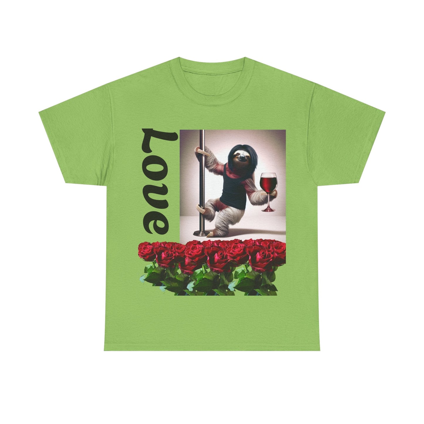 Love Sloth Heavy Cotton Tee Lime / S T-Shirt