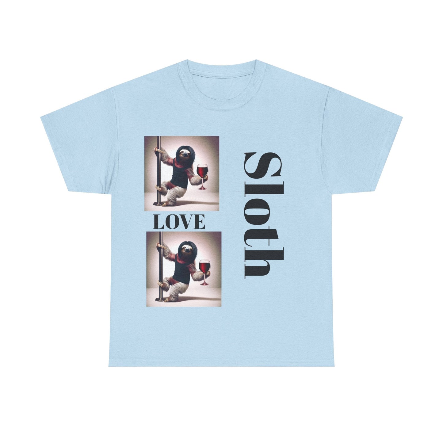 Sloth Love Heavy Cotton Tee buy any 3 get 1 free. Free Shipping within Australia Light Blue / S T-Shirt
