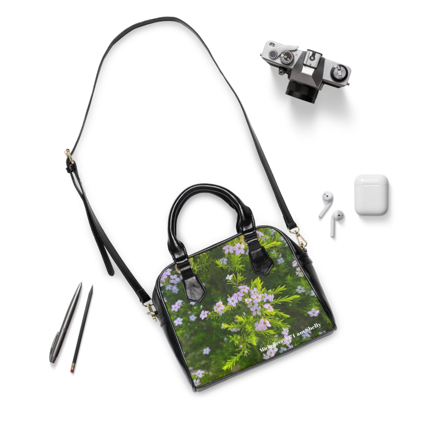Michelle66637- Nature- PU Leather Shoulder Bag 9.45’’ x 8.27’’ / Black Bags