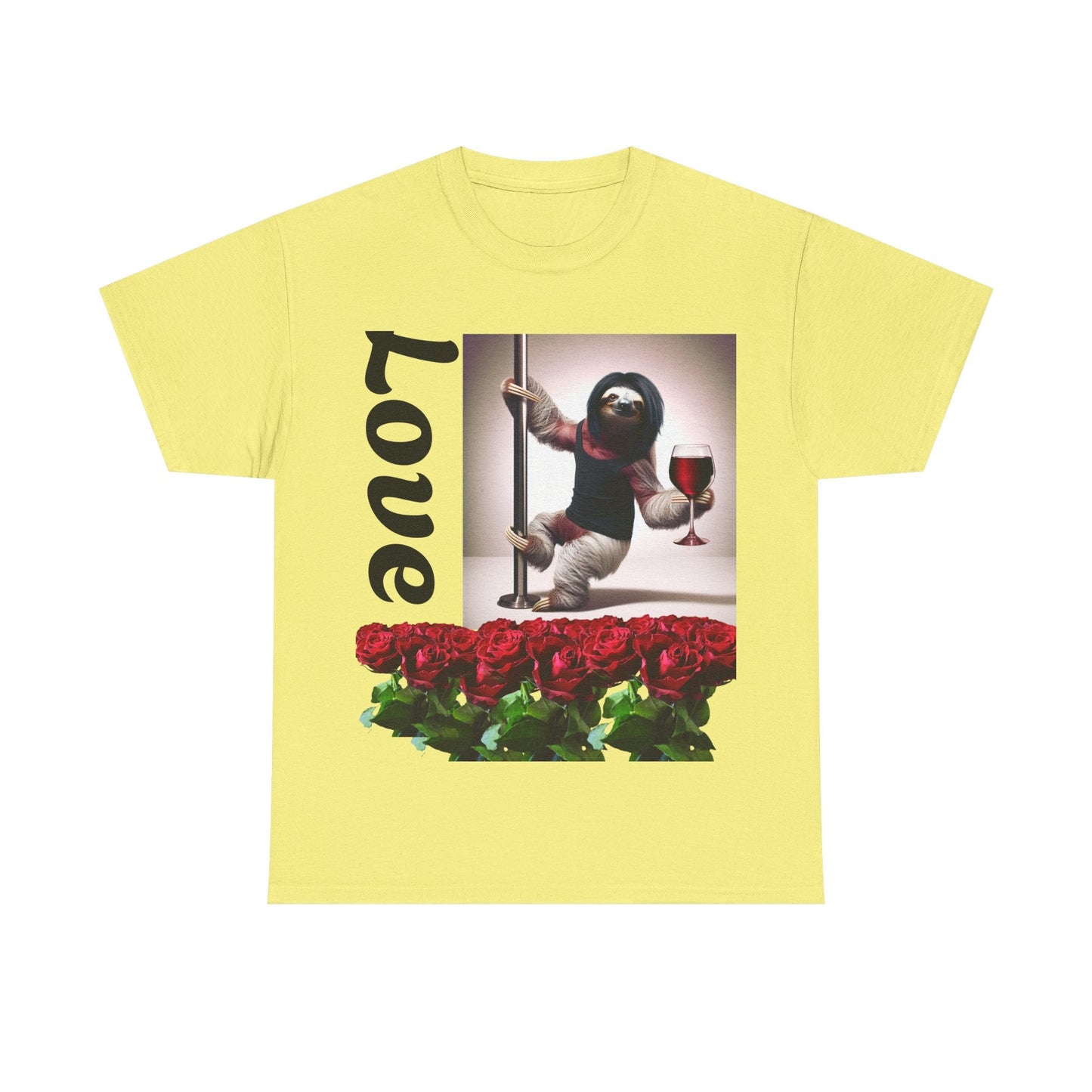 Love Sloth Heavy Cotton Tee Cornsilk / S T-Shirt
