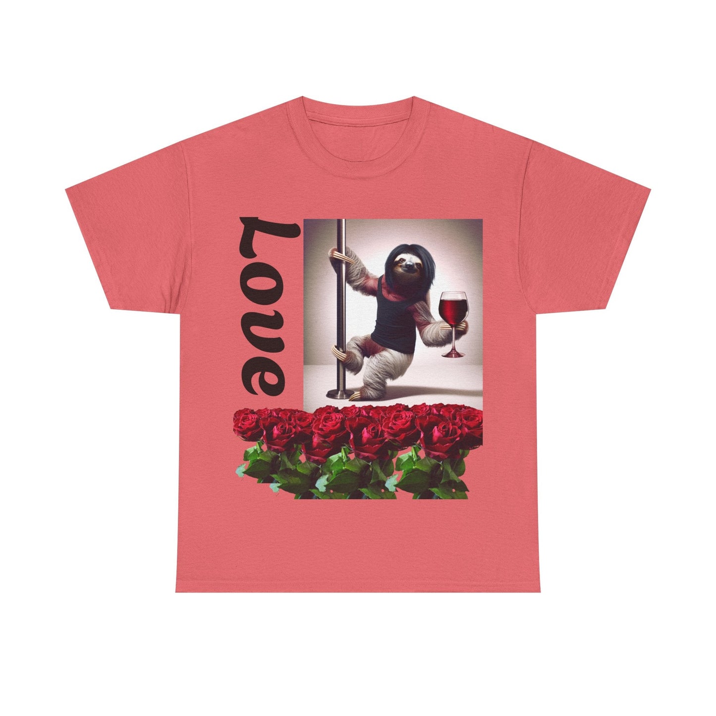 Love Sloth Heavy Cotton Tee Coral Silk / S T-Shirt