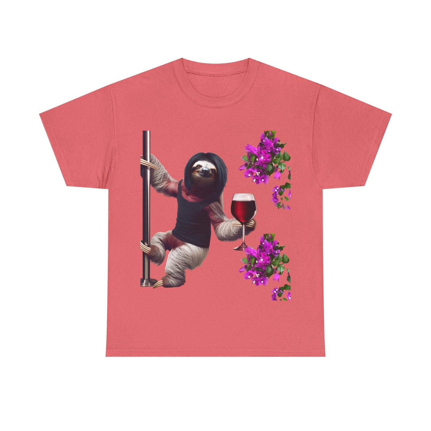 Sweet Love Sloth Heavy Cotton Tee Coral Silk / S T-Shirt