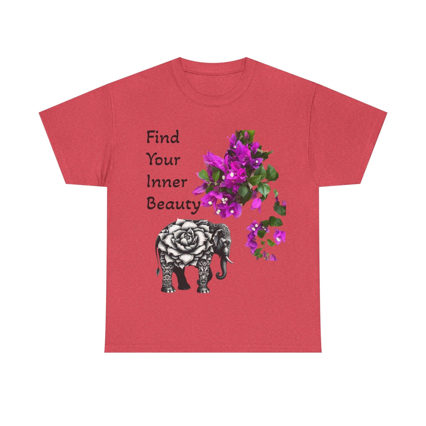 Inner Beauty - Heavy Cotton Tee buy any 3 get 1 free. Free Shipping within Australia Heather Red / S T-Shirt