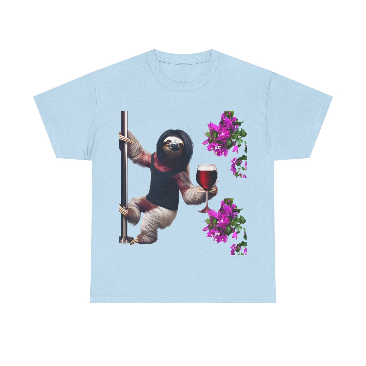 Sweet Love Sloth Heavy Cotton Tee Light Blue / S T-Shirt