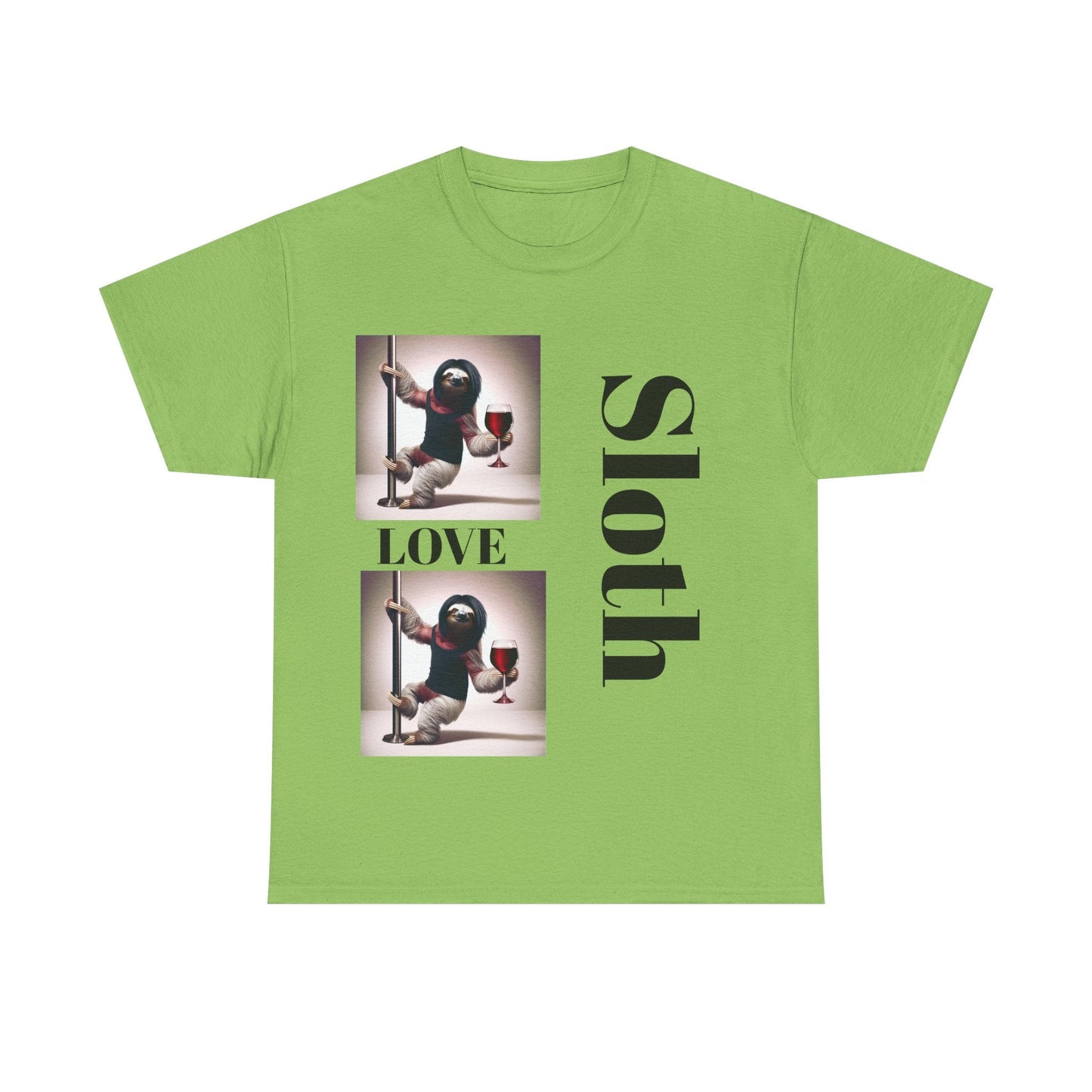 Sloth Love Heavy Cotton Tee buy any 3 get 1 free. Free Shipping within Australia Lime / S T-Shirt
