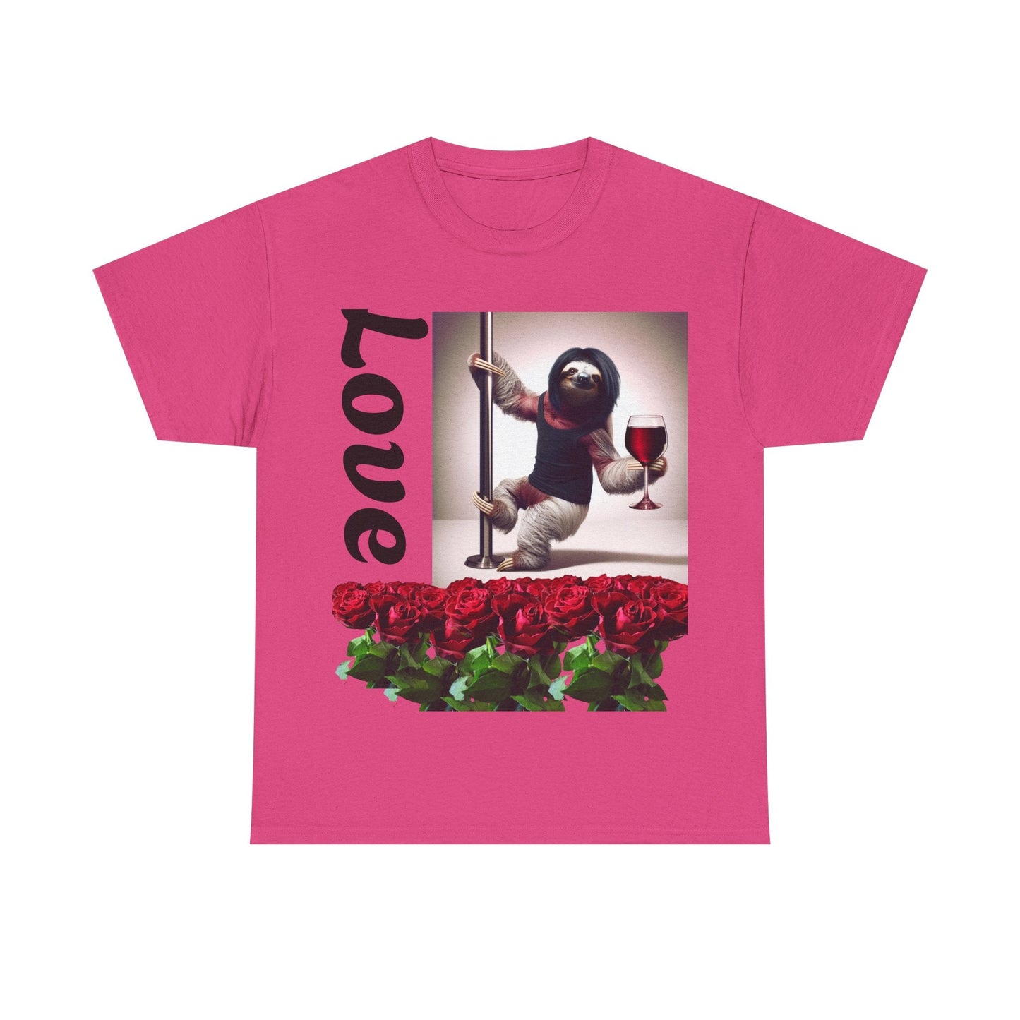 Love Sloth Heavy Cotton Tee Heliconia / S T-Shirt