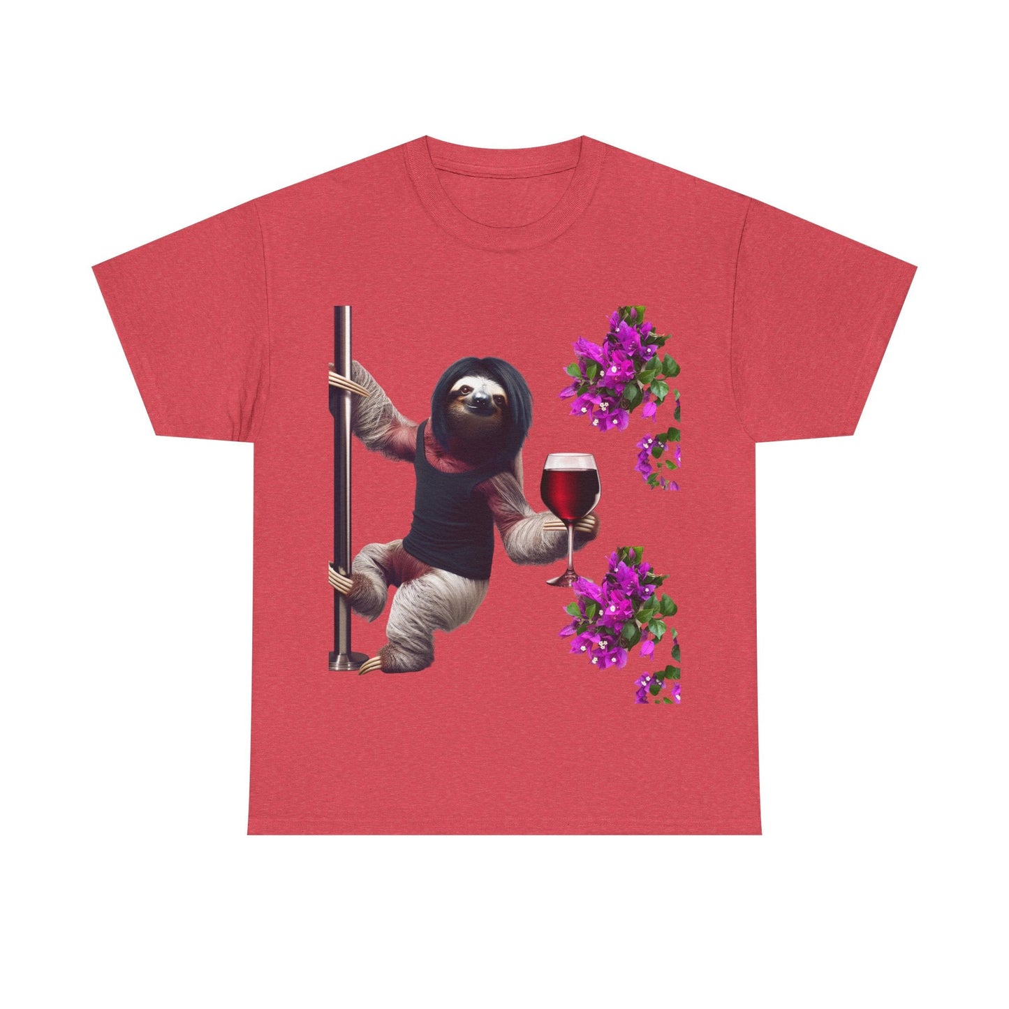 Sweet Love Sloth Heavy Cotton Tee Heather Red / S T-Shirt