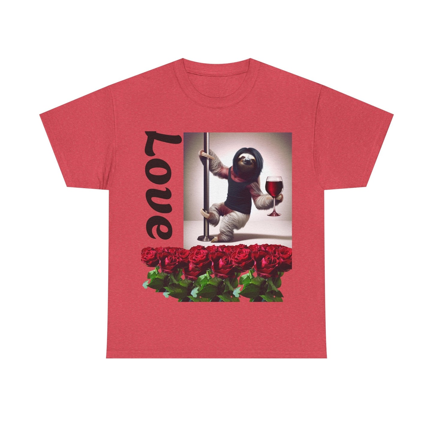Love Sloth Heavy Cotton Tee Heather Red / S T-Shirt