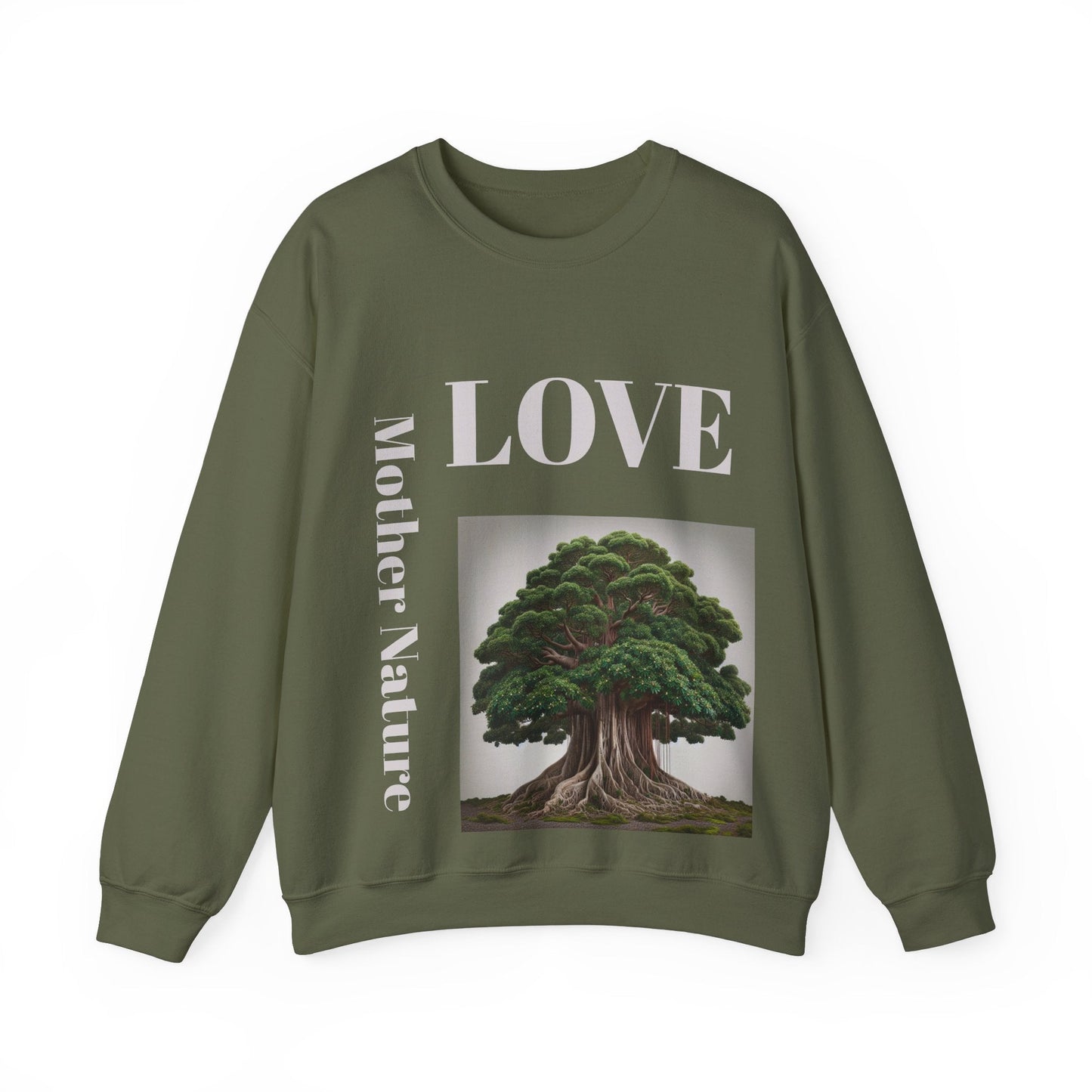 Love Mother Nature Unisex Heavy Blend™ Crewneck Sweatshirt S / Military Green Sweatshirt