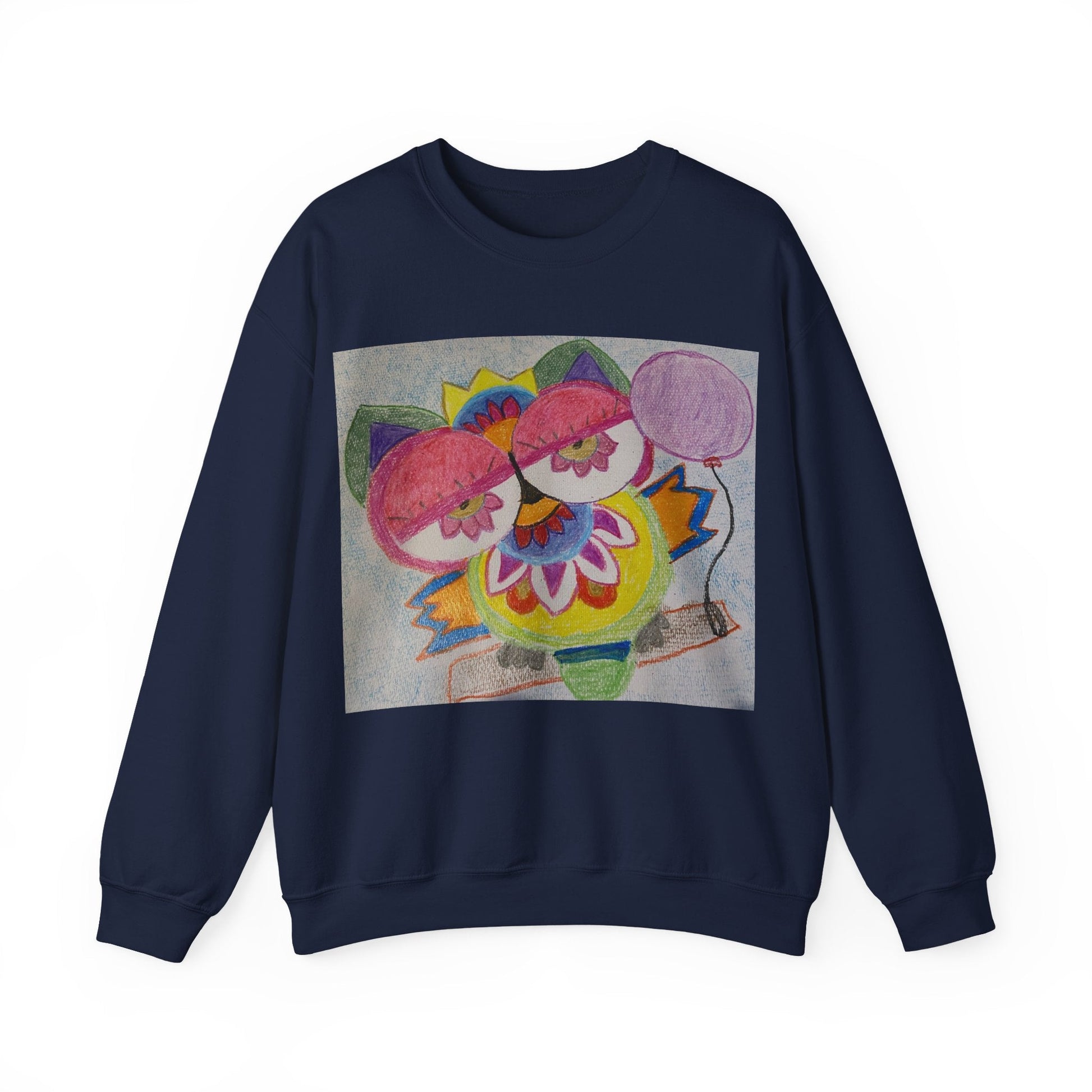 Leilli Owl design Unisex Heavy Blend™ Crewneck Sweatshirt S / Navy Sweatshirt