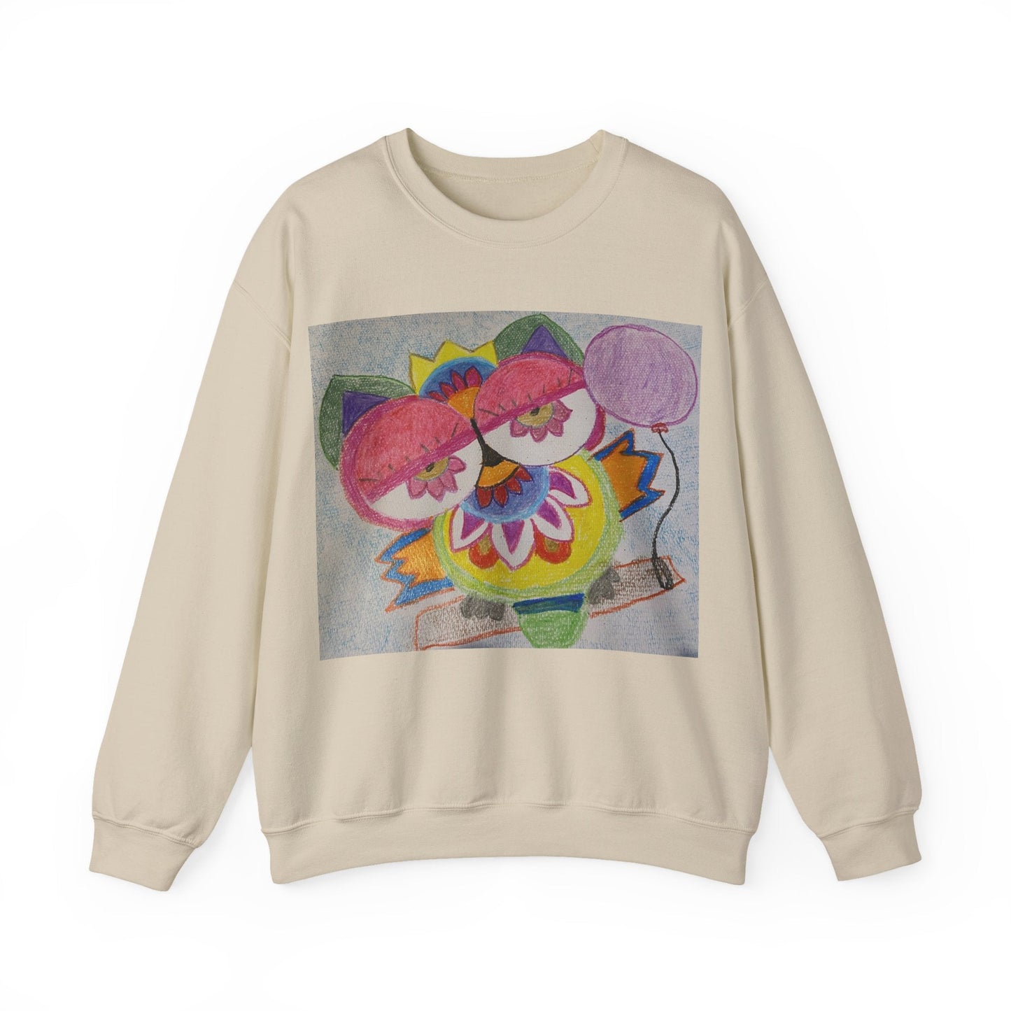 Leilli Owl design Unisex Heavy Blend™ Crewneck Sweatshirt S / Sand Sweatshirt