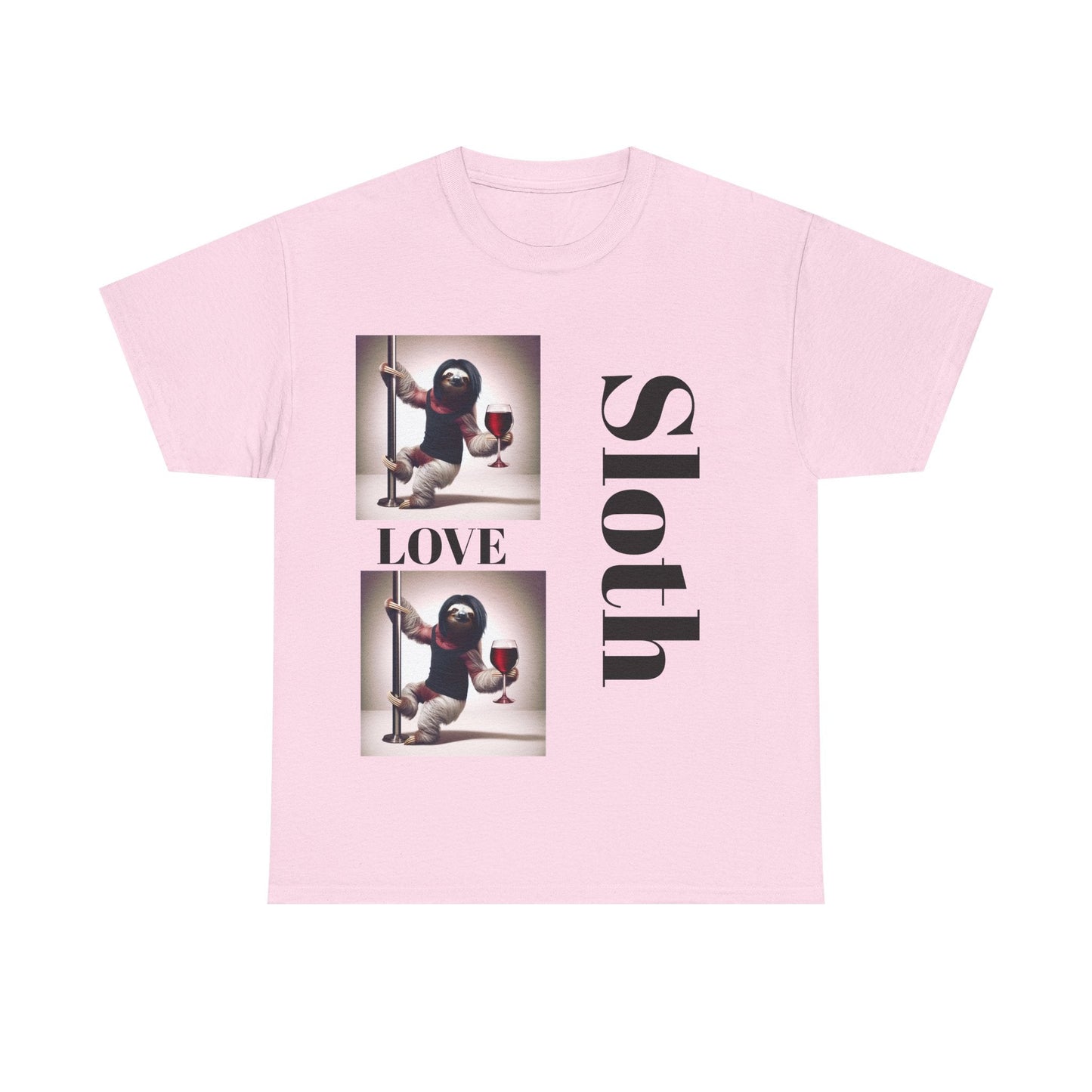 Sloth Love Heavy Cotton Tee buy any 3 get 1 free. Free Shipping within Australia Light Pink / S T-Shirt