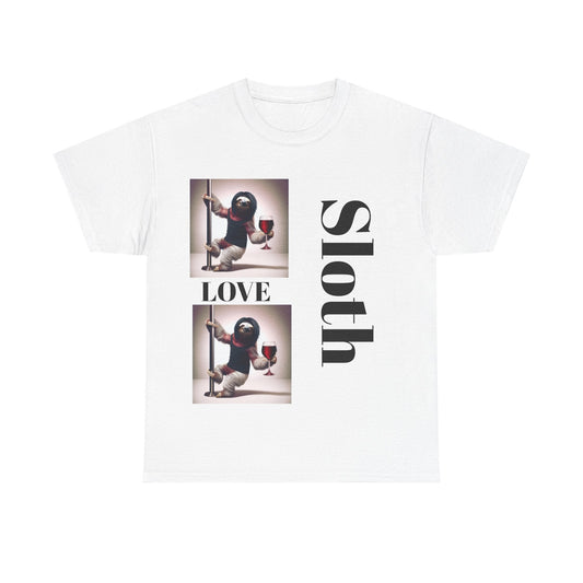 Sloth Love Heavy Cotton Tee buy any 3 get 1 free. Free Shipping within Australia White / S T-Shirt