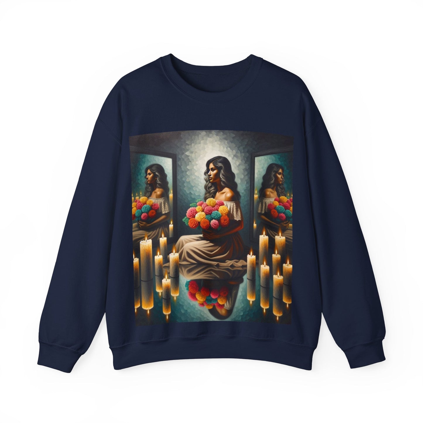 Beautiful lady Unisex Heavy Blend™ Crewneck Sweatshirt S / Navy Sweatshirt
