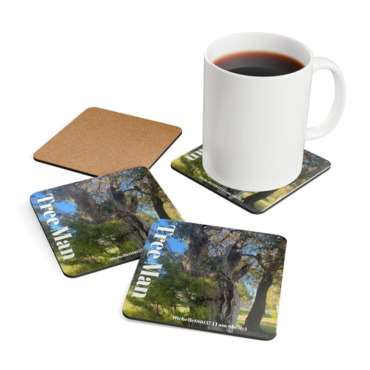 Tree Man Corkwood Coaster Set 20% Off Code Treeman Cork / 3.75’’ × Square Home Decor