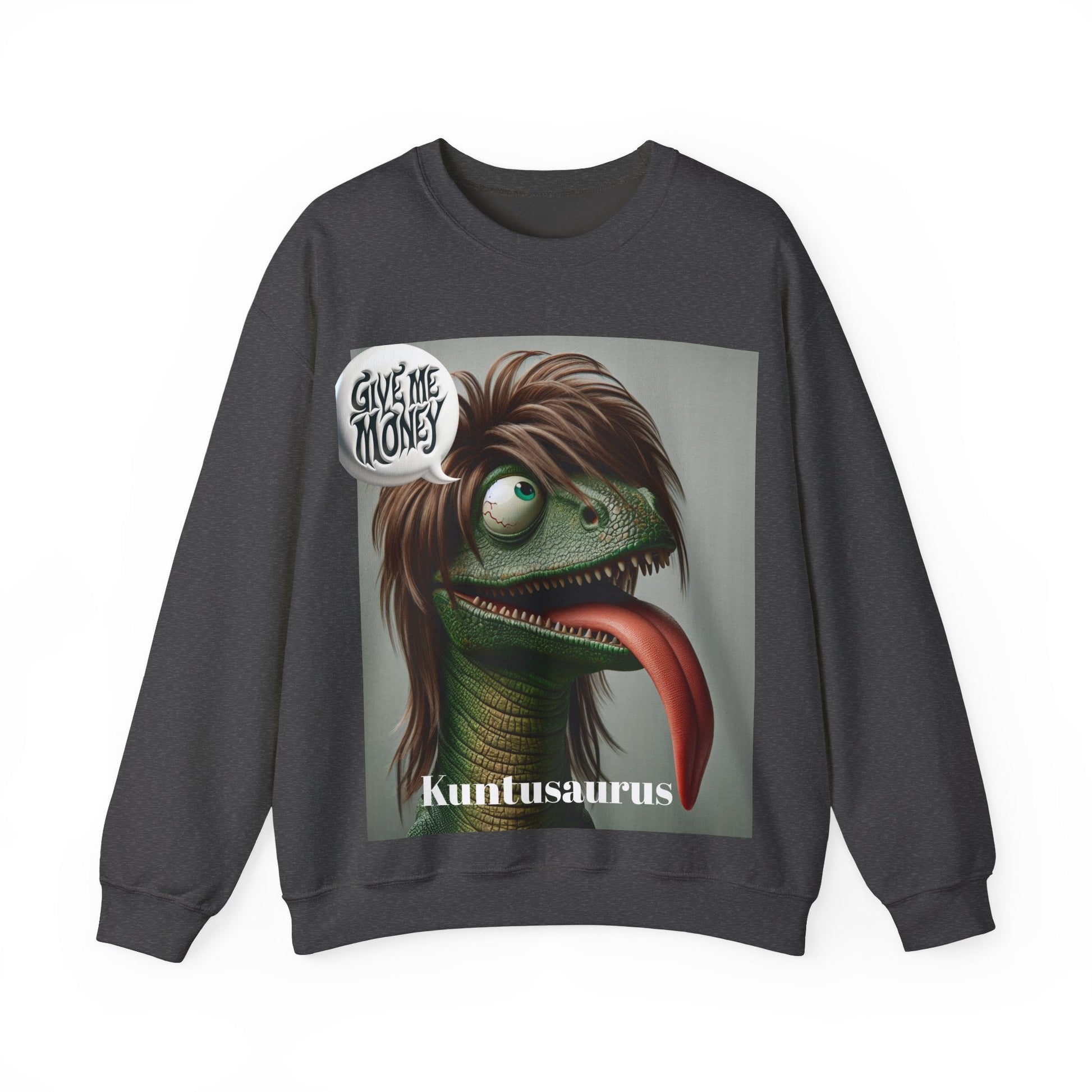 Kuntusaurus Money Unisex Heavy Blend™ Crewneck Sweatshirt S / Dark Heather Sweatshirt