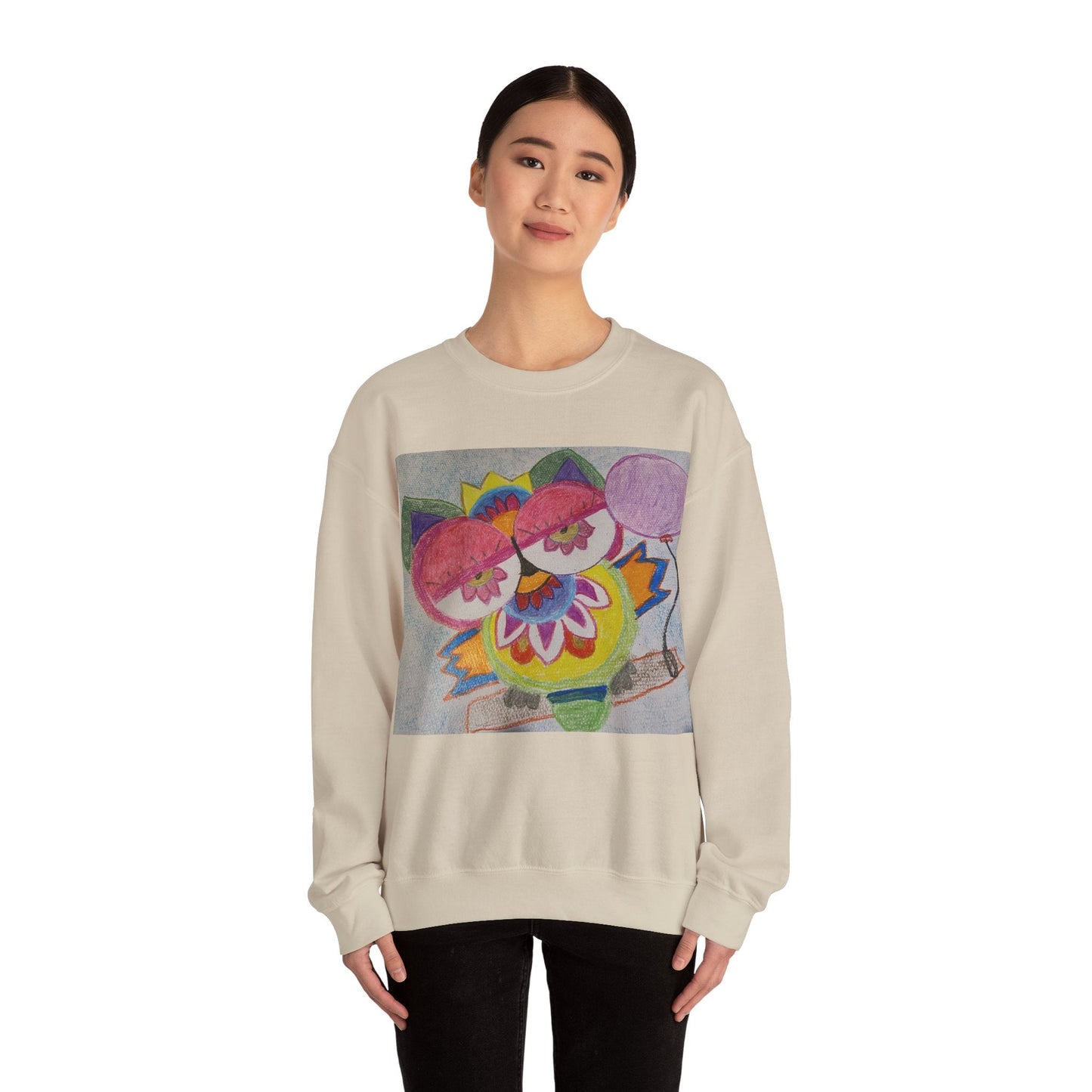 Leilli Owl design Unisex Heavy Blend™ Crewneck Sweatshirt Sweatshirt