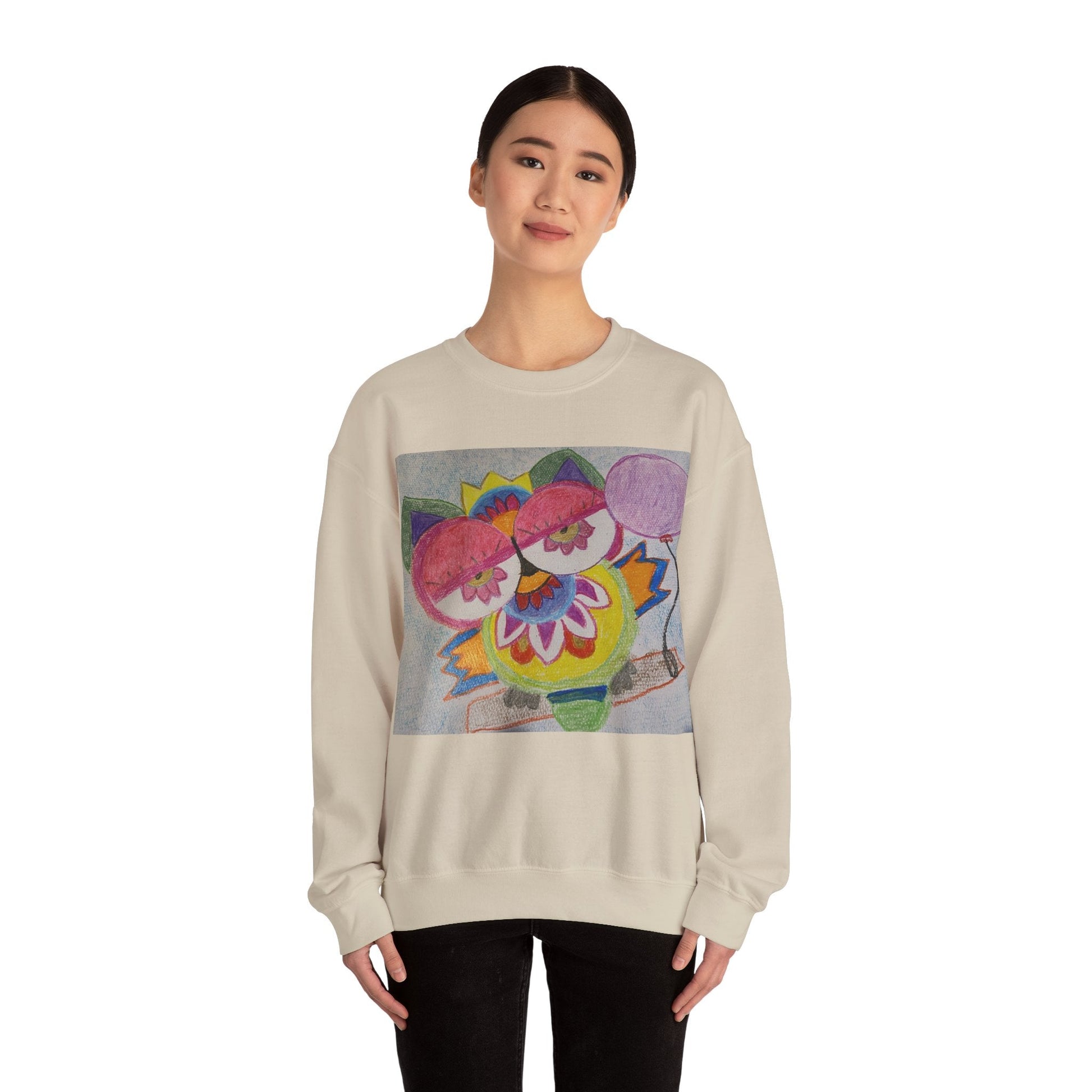 Leilli Owl design Unisex Heavy Blend™ Crewneck Sweatshirt Sweatshirt