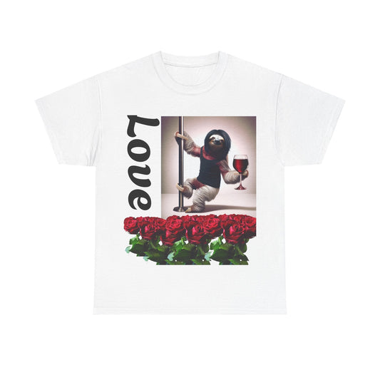 Love Sloth Heavy Cotton Tee White / S T-Shirt