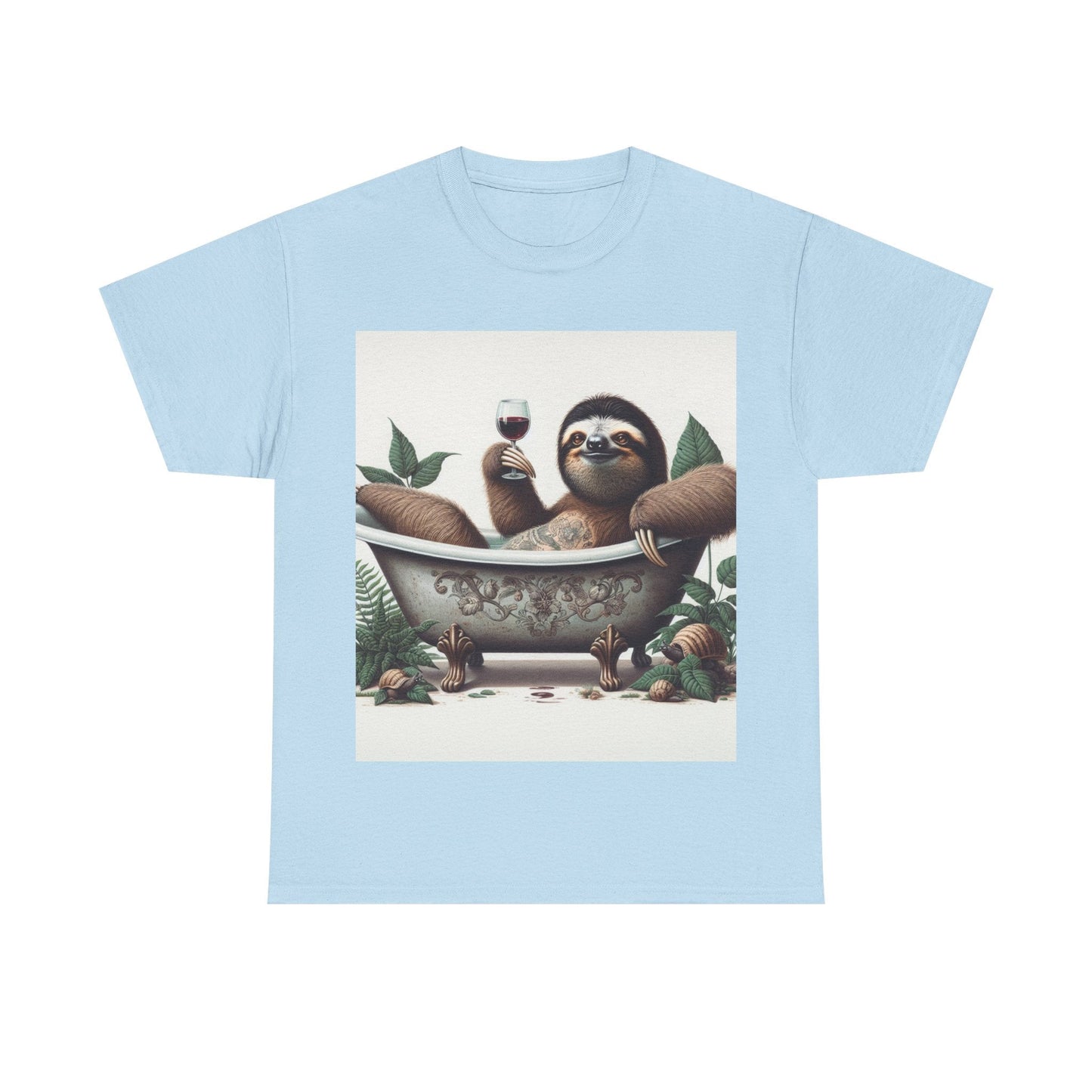 G’day Sloth Heavy Cotton Tee buy any 3 get 1 free. Free Shipping within Australia Light Blue / S T-Shirt