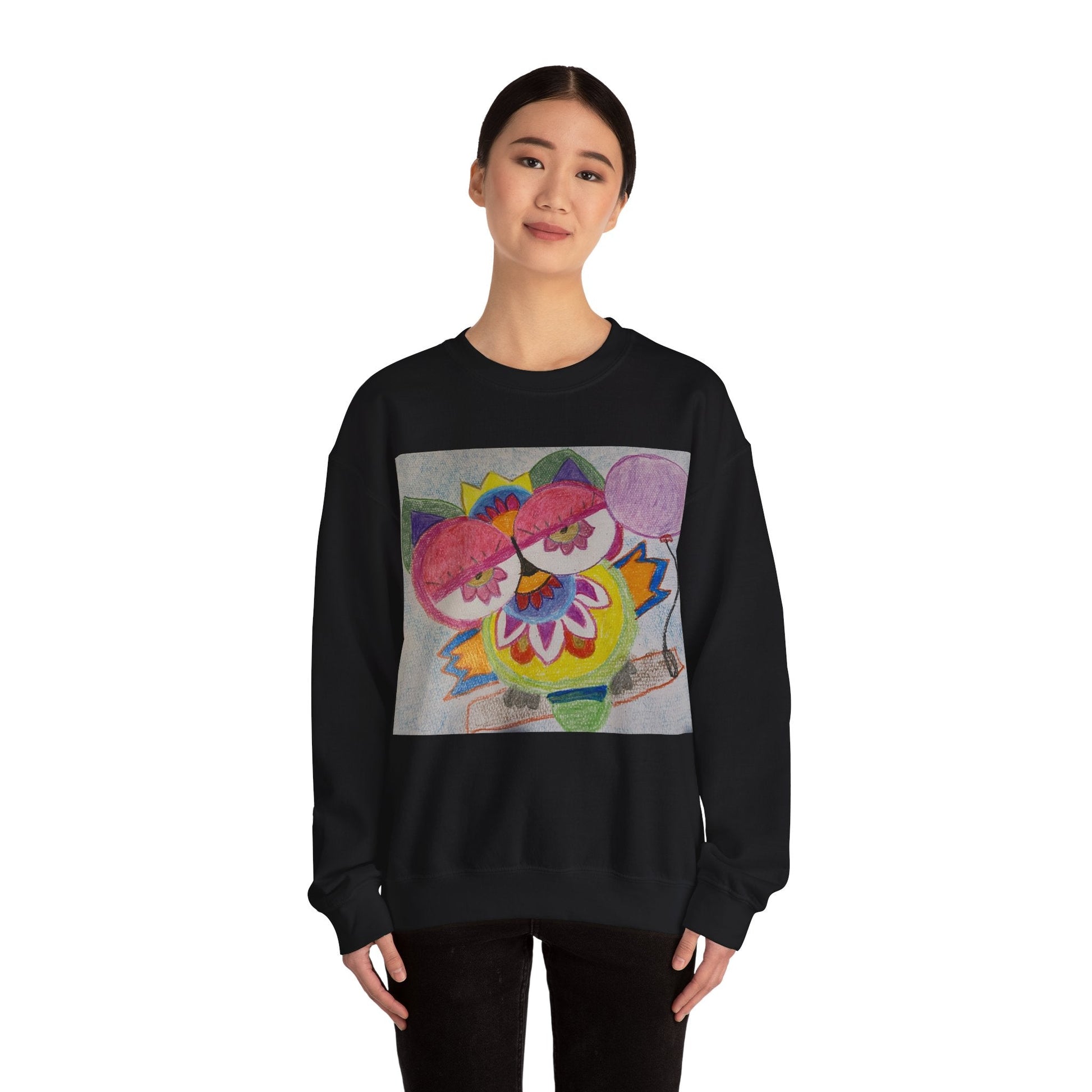 Leilli Owl design Unisex Heavy Blend™ Crewneck Sweatshirt Sweatshirt