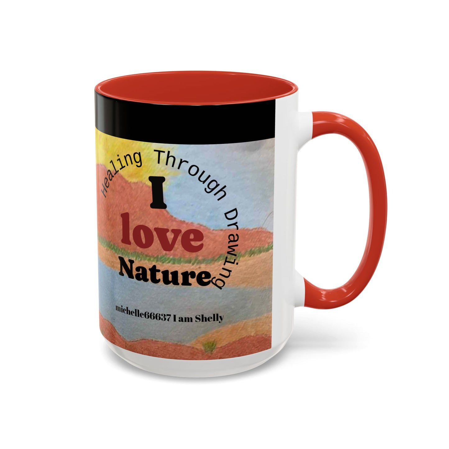 Healing With Art Therapy  Accent Coffee Mug (11, 15oz)