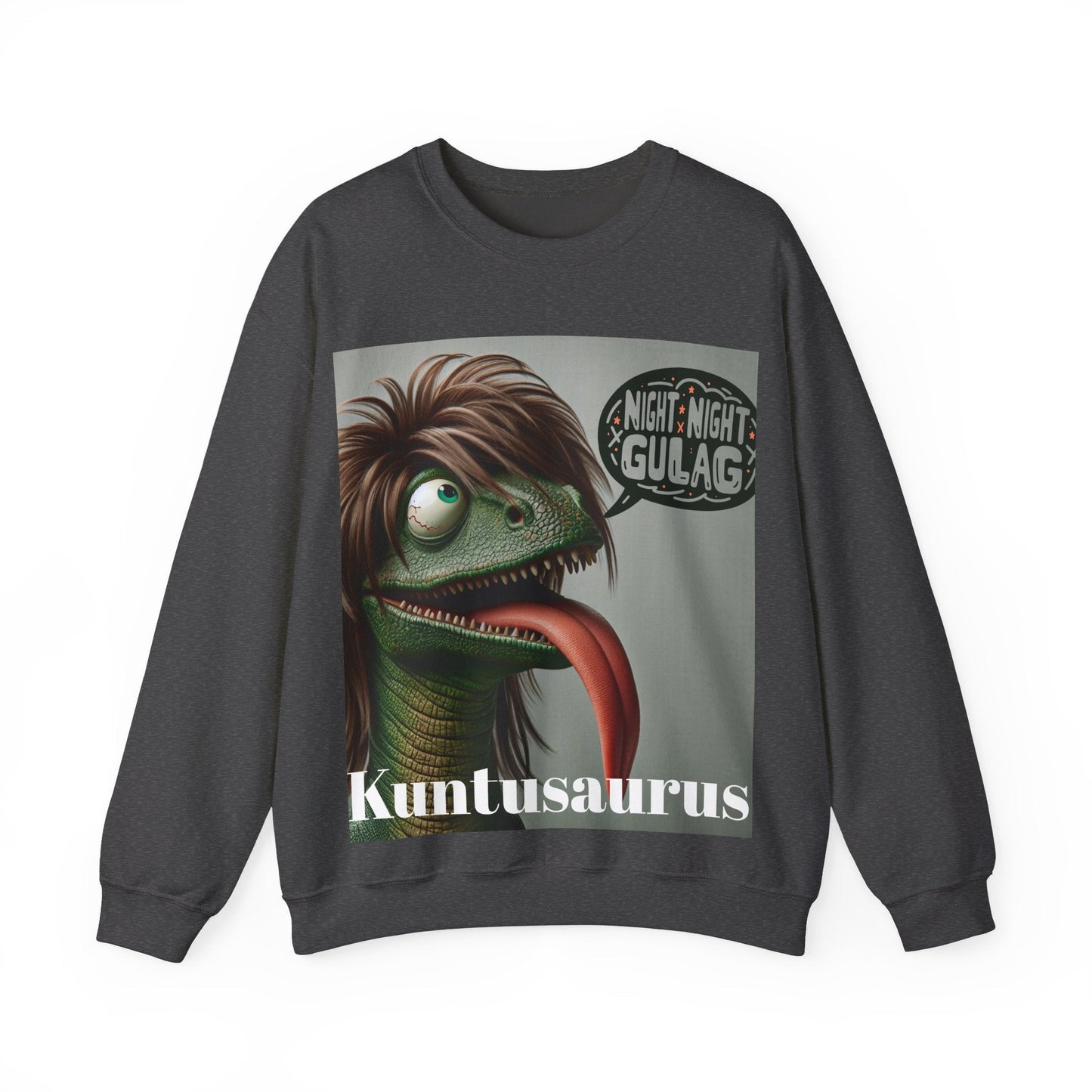 Kuntusaurus Night Night Unisex Heavy Blend™ Crewneck Sweatshirt S / Dark Heather Sweatshirt