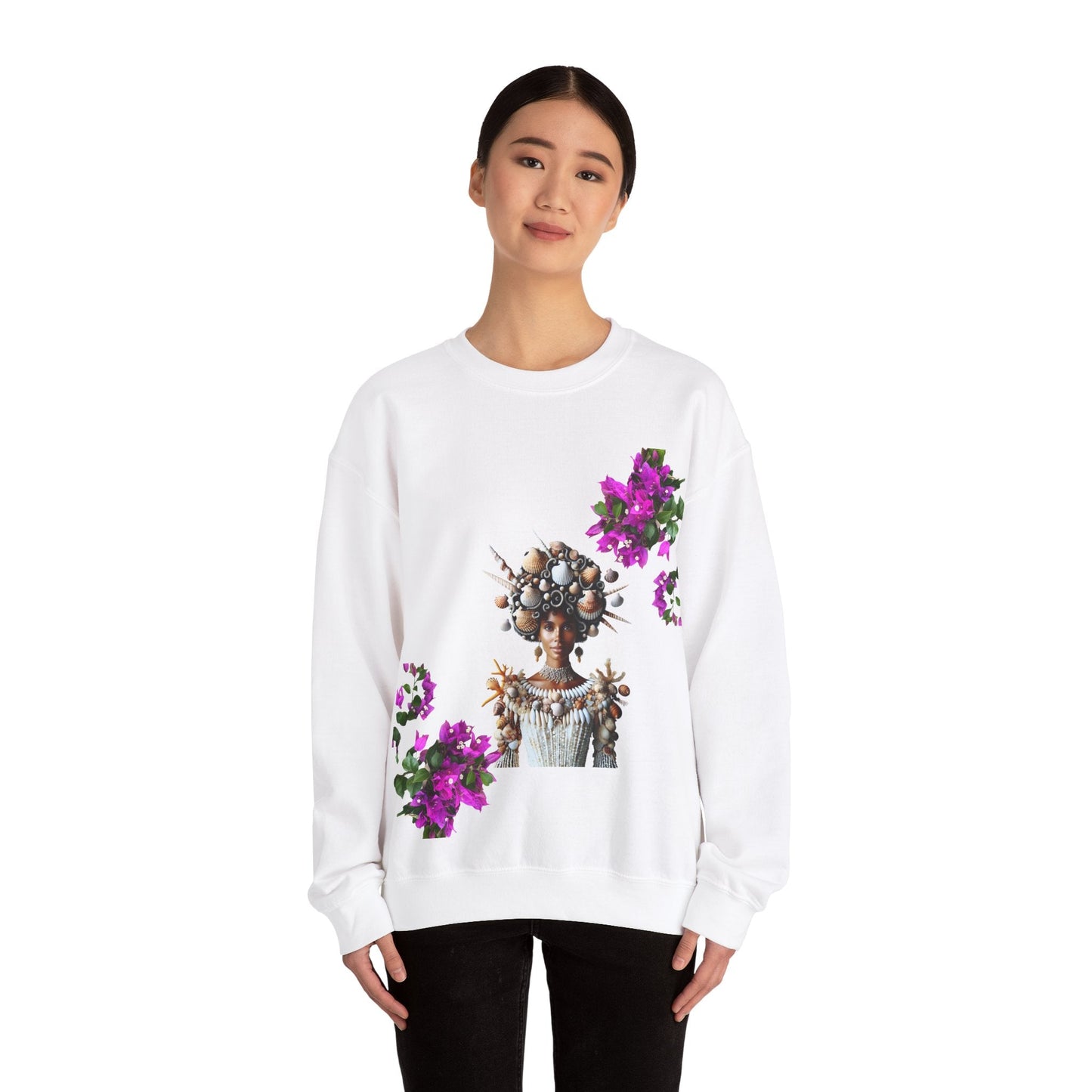 Beautiful Lady Unisex Heavy Blend™ Crewneck Sweatshirt Sweatshirt