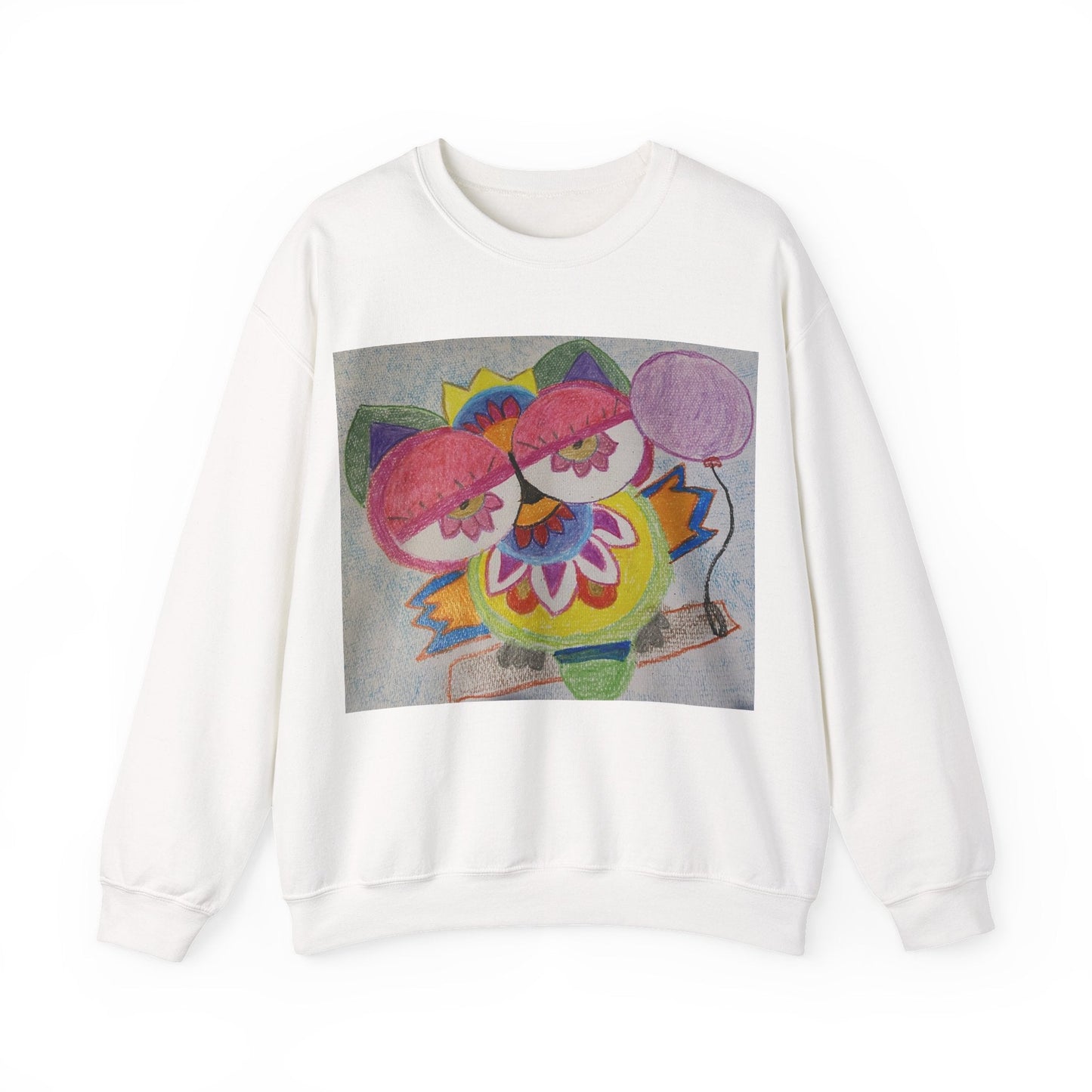 Leilli Owl design Unisex Heavy Blend™ Crewneck Sweatshirt S / White Sweatshirt