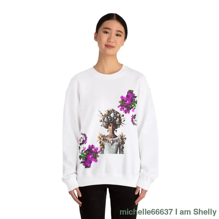 Beautiful Lady Unisex Heavy Blend™ Crewneck Sweatshirt Sweatshirt