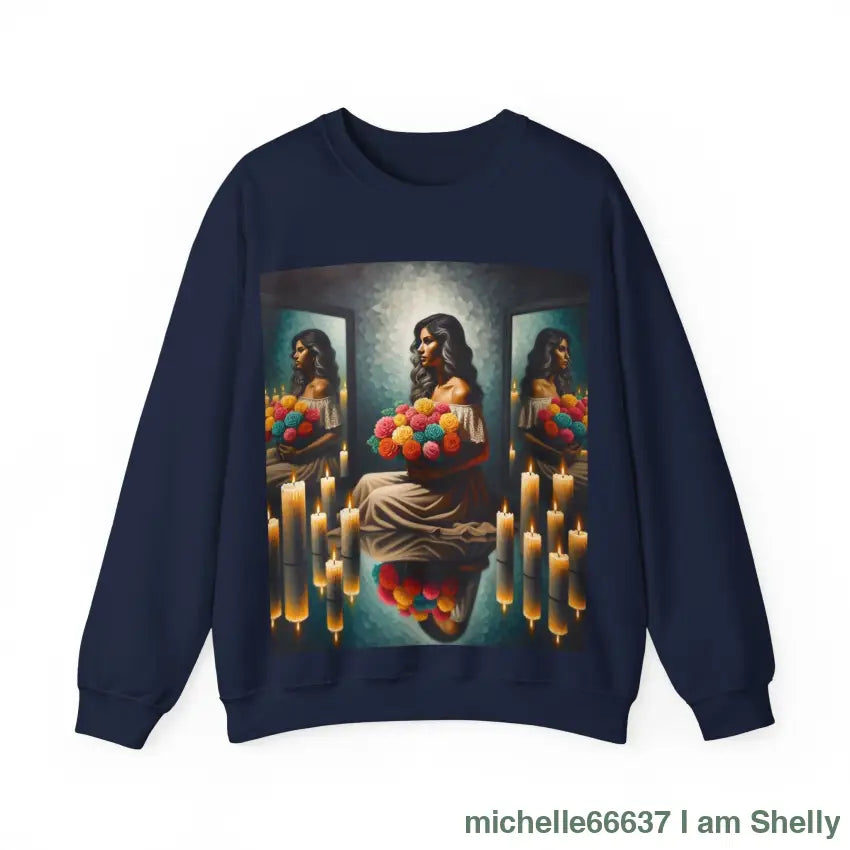 Beautiful lady Unisex Heavy Blend™ Crewneck Sweatshirt S / Navy Sweatshirt