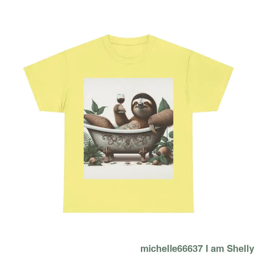 G’day Sloth Heavy Cotton Tee buy any 3 get 1 free. Free Shipping within Australia Cornsilk / S T-Shirt