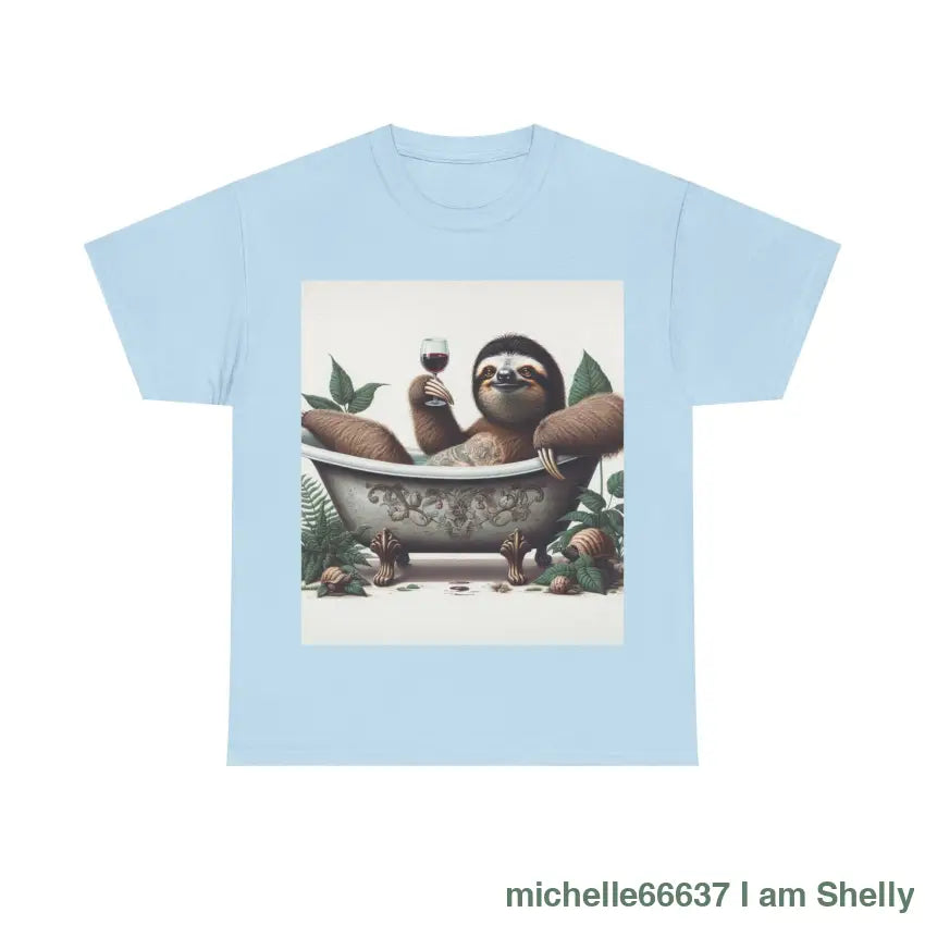 G’day Sloth Heavy Cotton Tee buy any 3 get 1 free. Free Shipping within Australia Light Blue / S T-Shirt