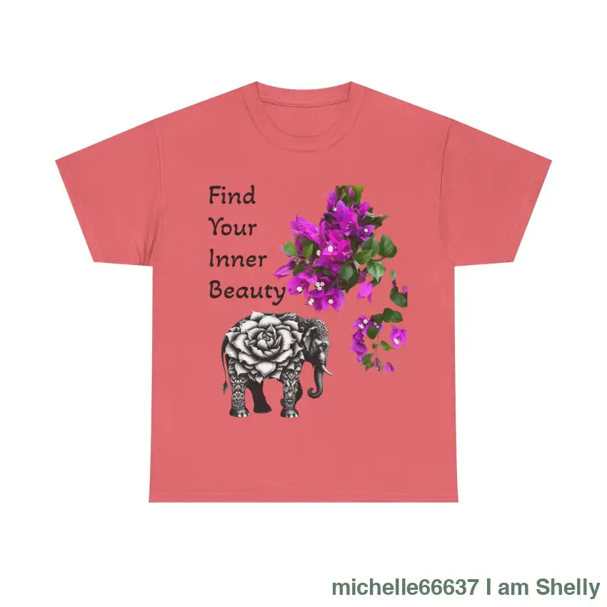 Inner Beauty - Heavy Cotton Tee buy any 3 get 1 free. Free Shipping within Australia Coral Silk / S T-Shirt