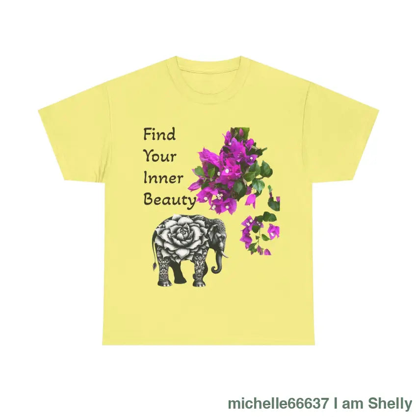 Inner Beauty - Heavy Cotton Tee buy any 3 get 1 free. Free Shipping within Australia Cornsilk / S T-Shirt