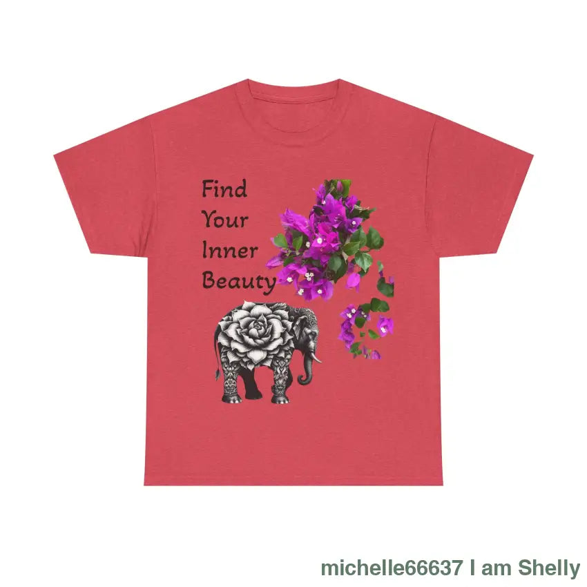 Inner Beauty - Heavy Cotton Tee buy any 3 get 1 free. Free Shipping within Australia Heather Red / S T-Shirt