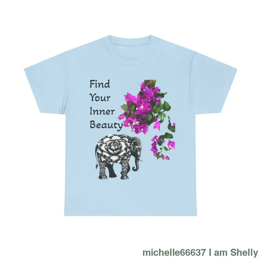 Inner Beauty - Heavy Cotton Tee buy any 3 get 1 free. Free Shipping within Australia Light Blue / S T-Shirt