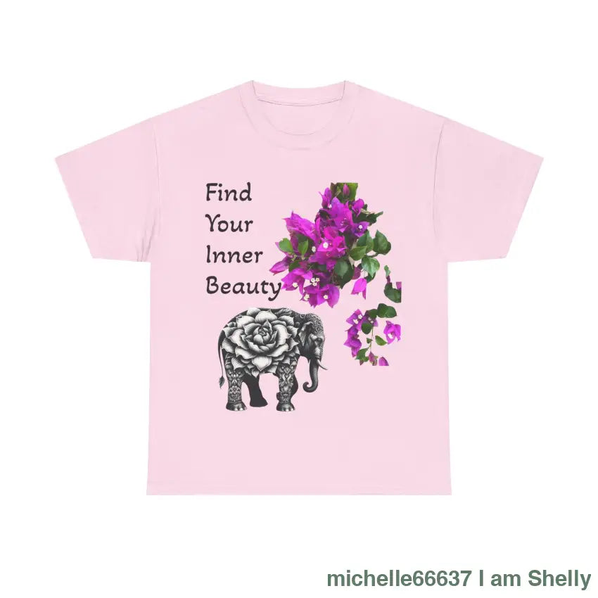 Inner Beauty - Heavy Cotton Tee buy any 3 get 1 free. Free Shipping within Australia Light Pink / S T-Shirt