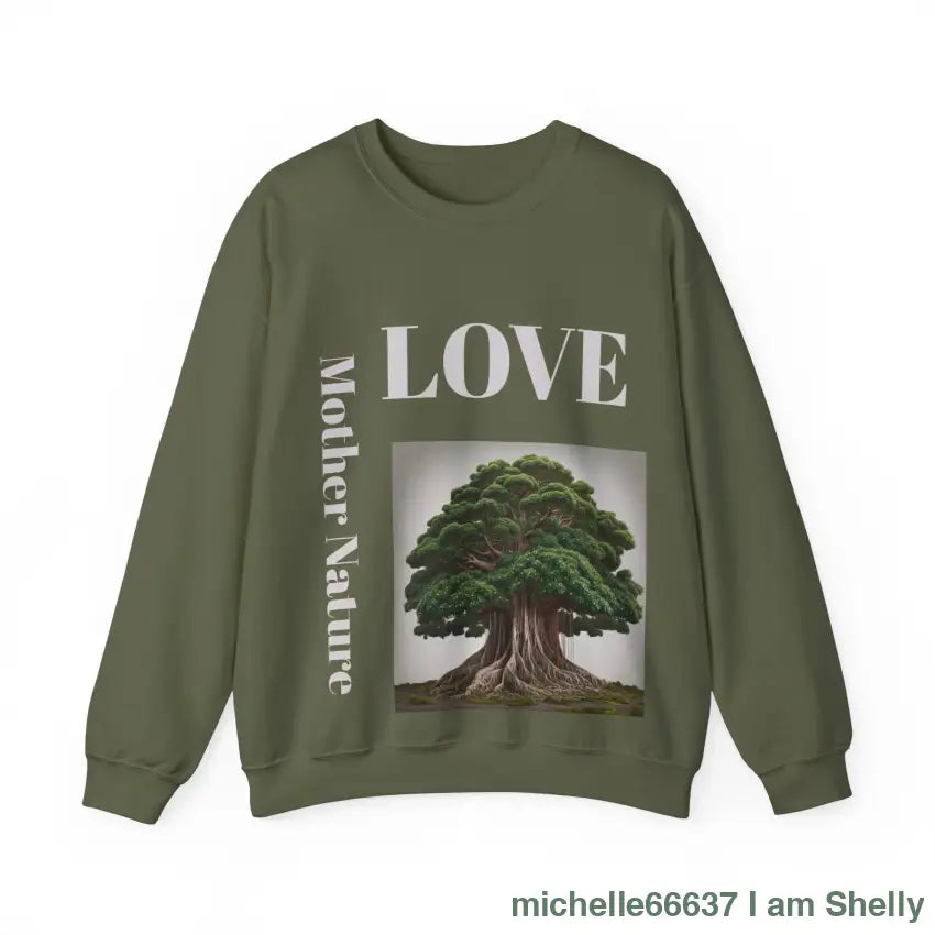 Love Mother Nature Unisex Heavy Blend™ Crewneck Sweatshirt S / Military Green Sweatshirt