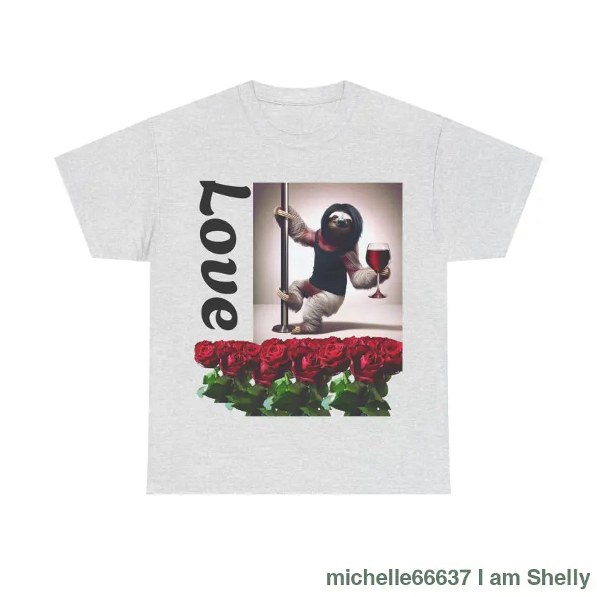 Love Sloth Heavy Cotton Tee Ash / S T-Shirt