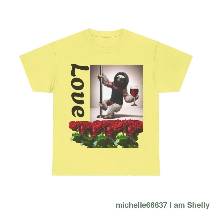 Love Sloth Heavy Cotton Tee Cornsilk / S T-Shirt