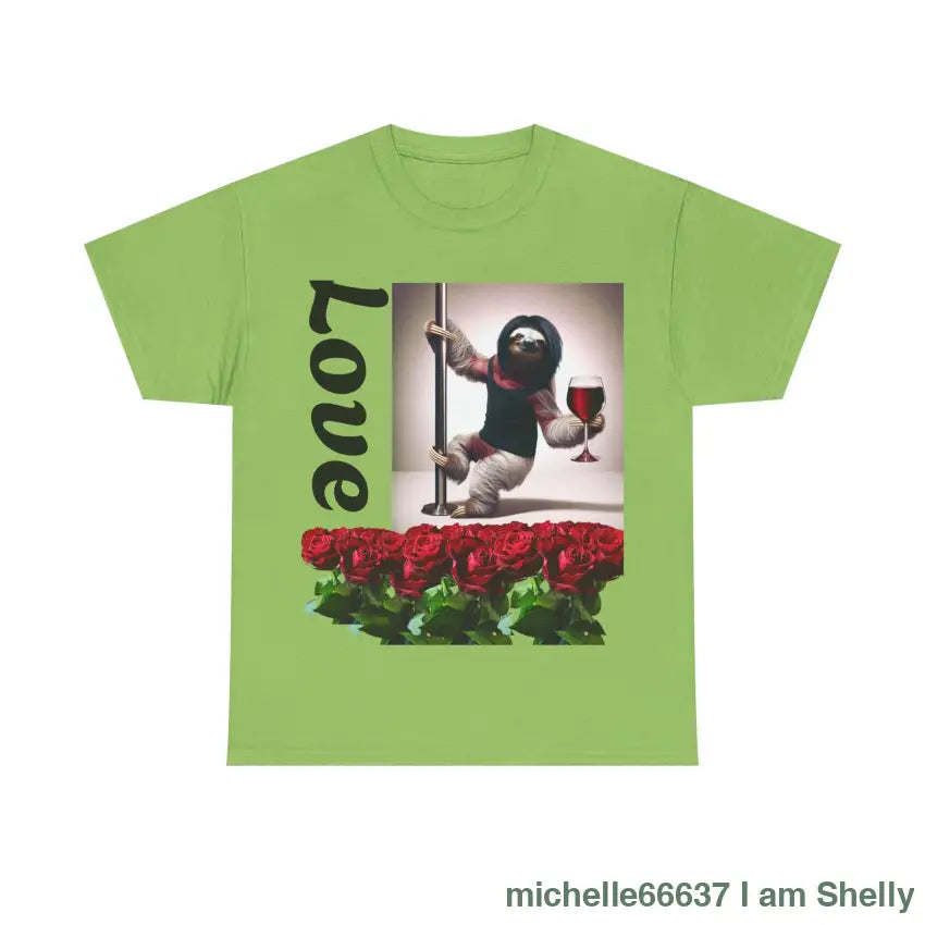 Love Sloth Heavy Cotton Tee Lime / S T-Shirt